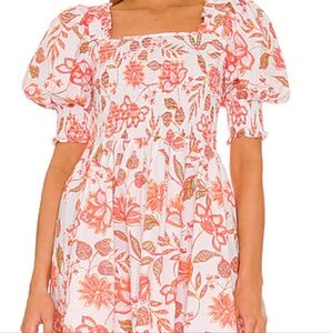 1.STATE Smocked Floral Mini Dress XL Cotton